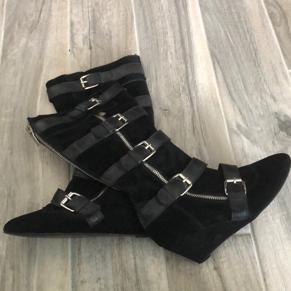 Zip Back Buckle Boots - Picture 1 of 3
